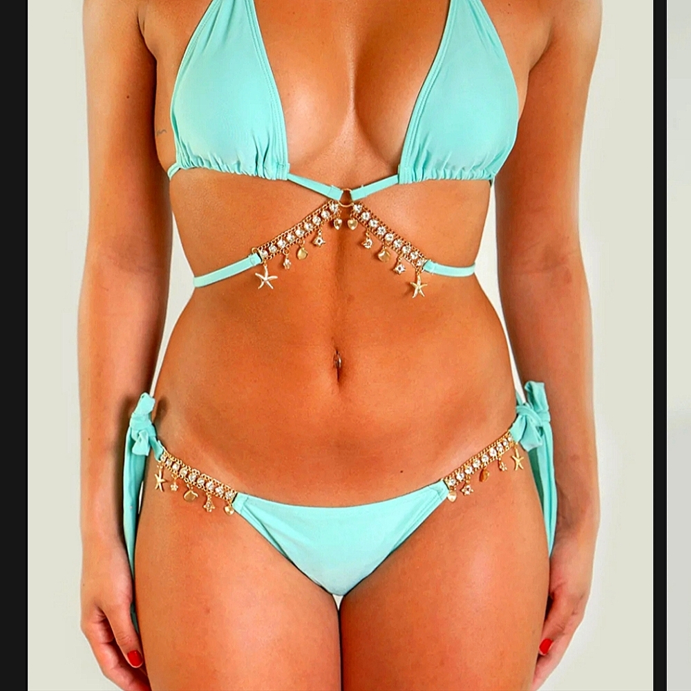 Bikini Sz  small Turquoise Strappy unworn